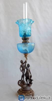 Nr.28) Prabangi antikvar. Žibalinė lempa,veikianti