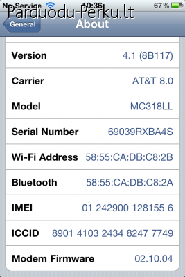 Iphone 4 4.1 NAUJAS 1500lt