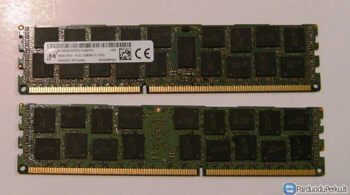 16 Gb serveriniai ramai DDR3 1600 Mhz ECC registriniai Kaune