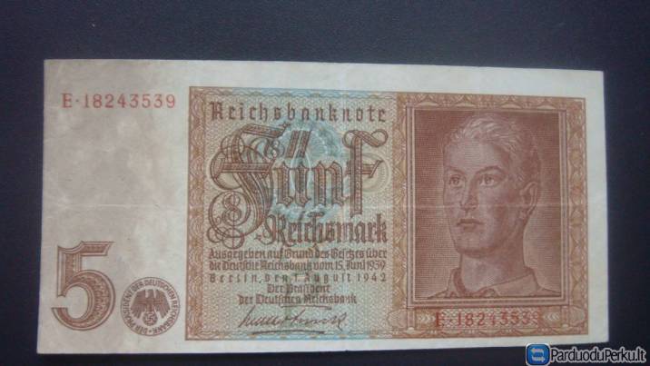 1942m. 5 Reichsmarkės.