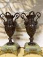 2 Art Nouveau stiliaus Vazos marmur.,bronz. metal.