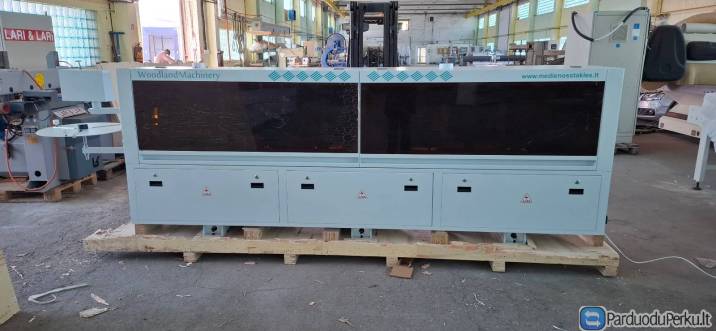 20-09- Kraštų užklijavimo staklės WOODLAND MACHINERY (su lankstų gręžimo funkcija)  (naujos)