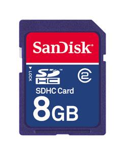 SanDisk SDHC 8 gb atminties kortele