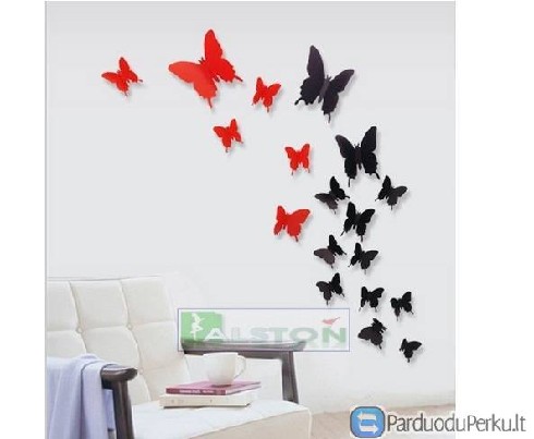 3D interjero drugeliai kambario sienoms dekoruoti