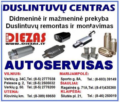 Duslintuvai, duslintuvu remontas, autoservisas.