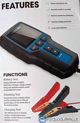 Akumuliatoriaus testeris „Topdon“ BT200