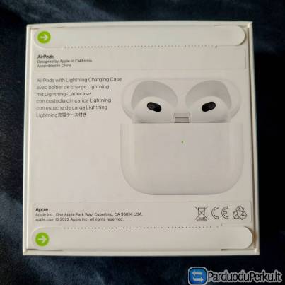 Apple AirPods 3 110€ – Nauji, LT Garantija