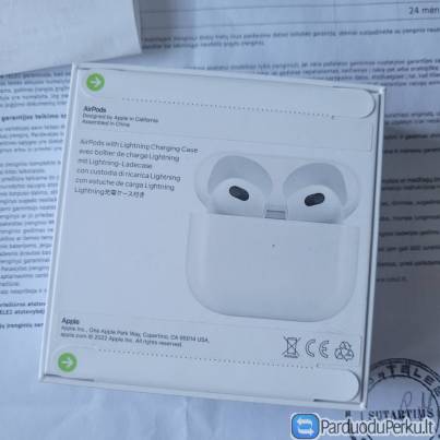 Apple AirPods 3 (Lightning) – Nauji, Tik 140 € Kaune Šiandien!
