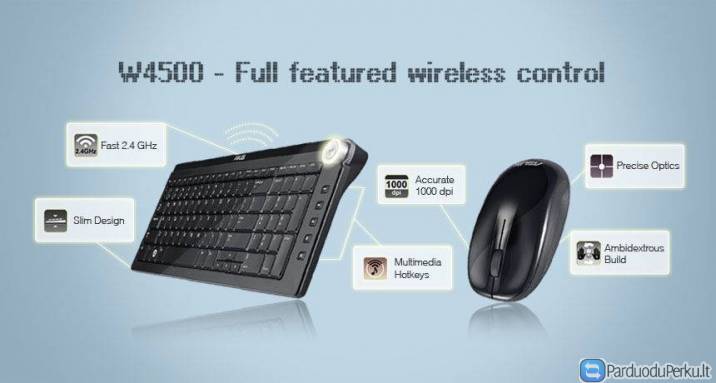 Asus W4500 bevielė klaviatūra ir pelė (PARDUOTA)