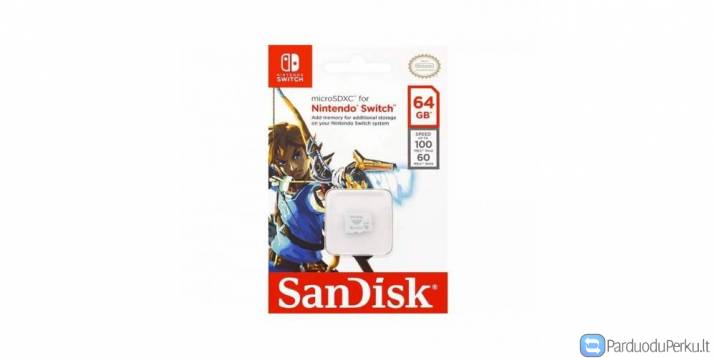 Atminties kortelė SanDisk Nintendo Switch MicroSDXC 64GB 100/60 MB/s V30 UHS-I U3