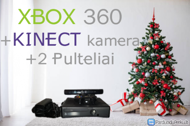 Atrištas Xbox Komplektas (xbox+kinect+2pulteliai)