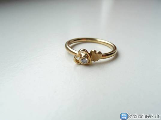 Auksinis Spinning žiedas Širdelės