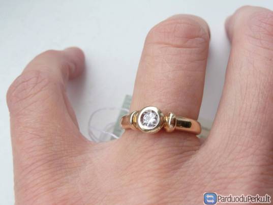 Auksinis žiedas su deimantu