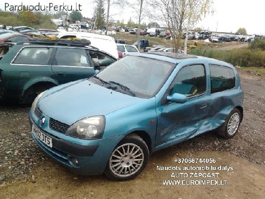 AUTOMOBILIU DALYS - RENAULT CLIO 2002 1.2L 16V 1149CM3 BENZI