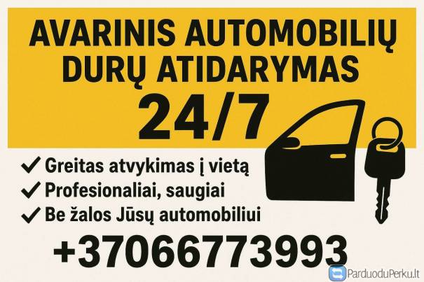 Avarinis Automobilių Durų Atidarymas 24/7