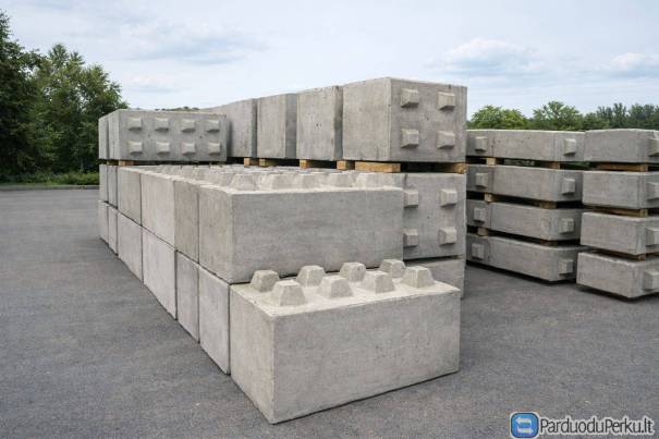 Betoniniai blokai 60x60x60 cm, 120x60x60, 180x60x60, 240x60x60 moduliniai lego tipo Betoninis blokas