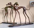 Bronzinės figūros 2vnt. Šuns kurto -28cm
