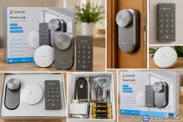 EZVIZ DL01 Pro – išmanioji durų spyna su klaviatūra ir Wi-Fi ryšio stotele