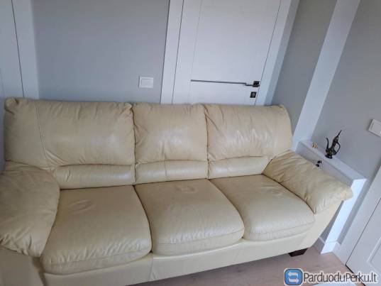 Geros būklės odinė sofa-lova