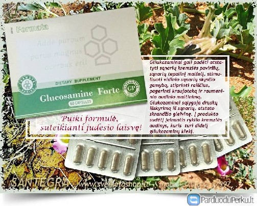 Glucosamine Forte GP 60 kaps – maisto papildas Santegra JAV
