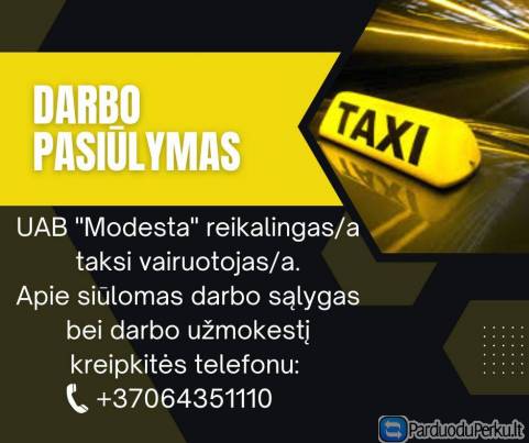 Ieškomas/a taxi vairuotojas/a