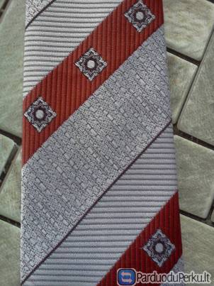 Kaklaraištis pilkas su bordo juostelėmis