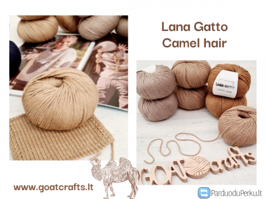 Lana Gatto Camel hair siūlai iš Goatcrafts.lt