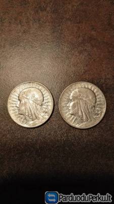 Lenkijos 5 zlotų Jadvyga sidabrinės monetos