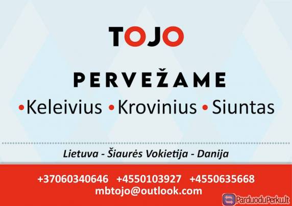 Lietuva - Danija - Lietuva. Kroviniai, siuntos