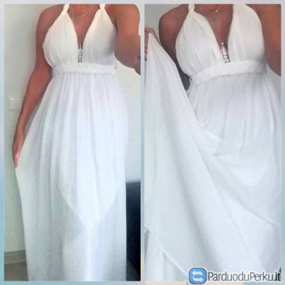 Maxi balta suknelė