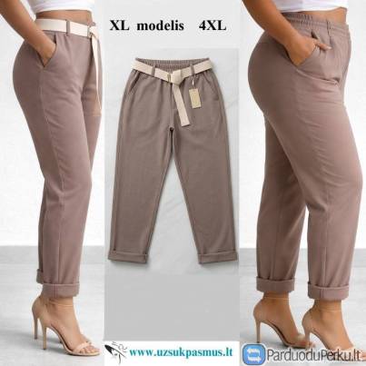 Medvilninės, labai tamprios kelnės. Dideli dydžiai