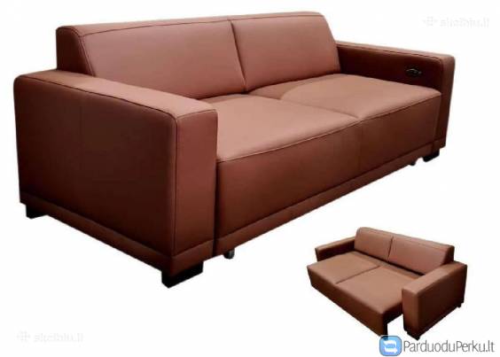 Minkšta odinė sofa " Nova" su miego funkcija.
