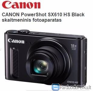 Naujas Fotoaparatas CANON PowerShot SX610 HS Black