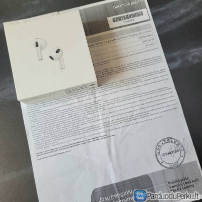 Nauji Apple AirPods 3 (Lightning) – LT Garantija, Tik 130 € Kaune!