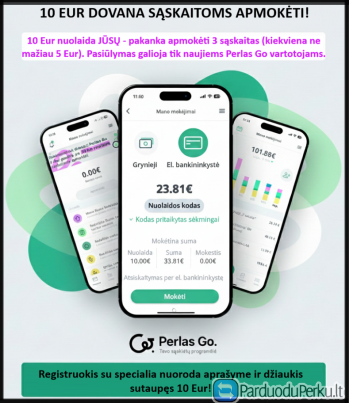 NAUJIEMS vartotojams! Perlas Go 10 € nuolaida sąskaitai