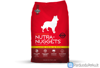 NUTRA - NUGGETS LAMB RICE 18KG Premium klasės maistas šunims su ėriena ir ryžiais