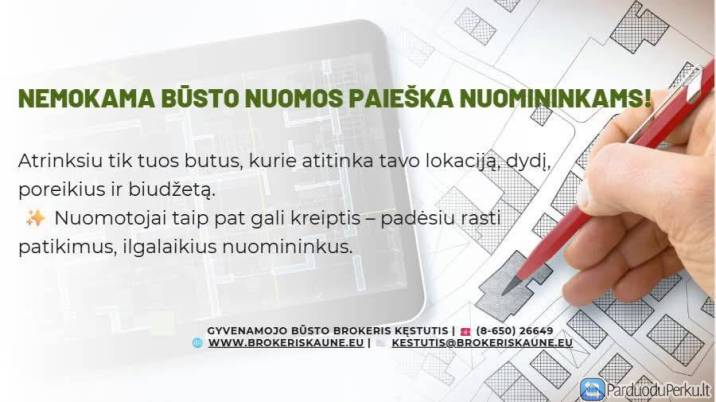 Padėsiu rasti būstą nuomai pagal jūsų kriterijus