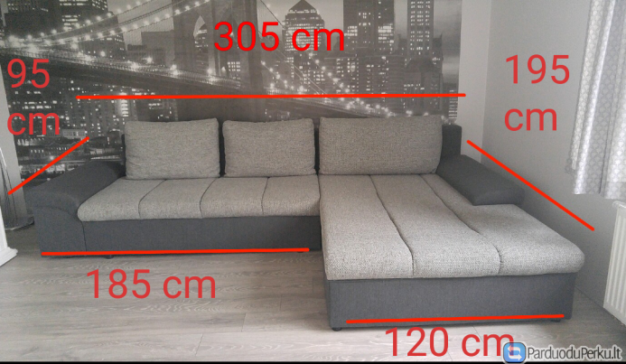 Parduodama mažai naudota, didelė sofa-lova be jokių defektų