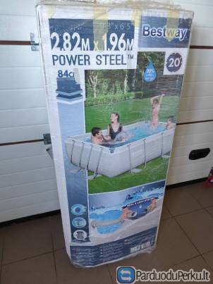 Parduodamas naudotas baseinas Bestway power steel 2,82x1,96x84