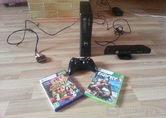 Parduodu Xbox360 Slim 250gb + 2 žaidimai