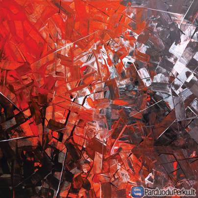 Paveikslas "Rubino abstrakcija"100x100 cm.