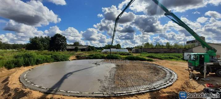 Plokštuminių pamatų įrengimas, betonavimas