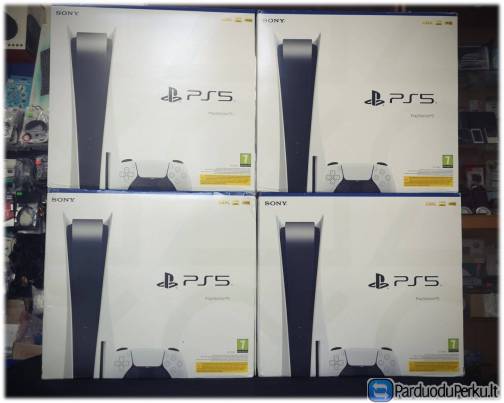 PS5 konsolės su Blu-Ray įrenginiu (naujos, supakuotos su garantija) D