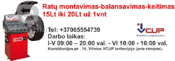 RATŲ BALANSAVIMAS-MONTAVIMAS NUO 15Lt iki 20Lt 1vnt.