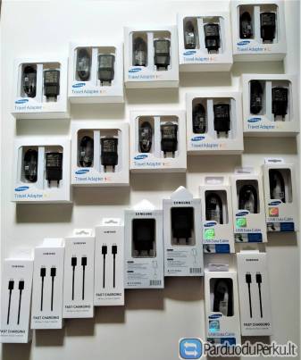 Samsung originalus telefonu ikrovikliai/adapteriai + laidai