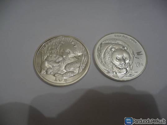 Sidabrinė moneta su Panda