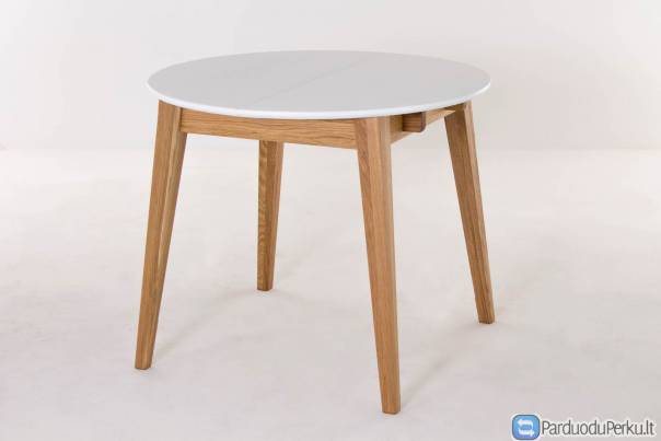 Skandinaviško stiliaus ąžuolinis/mdf stalas Genova