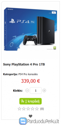 Sony PlayStation 4 Pro 1TB su PSN+ pasirinktinai.