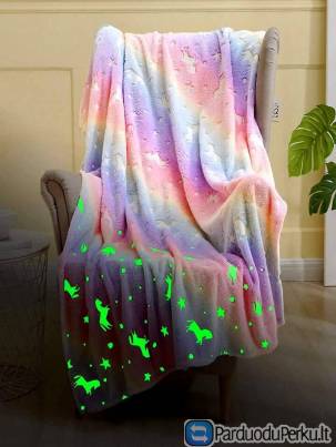 Tamsoje šviečiantis mikrofibros pledas