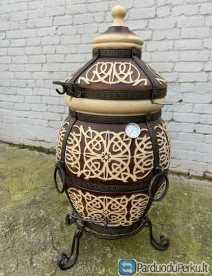 Tandoor Saffron 125L | XXL kepsninė iš ugniai atsparaus molio | Rankų darbo